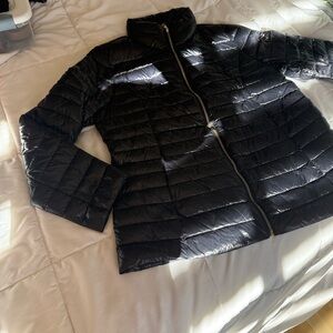kate spade Shiny Black Puffer Jacket